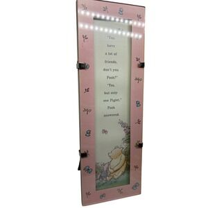 Winnie the Pooh Piglet Pink Picture Frame‎ Photo Display Quote Butterflies